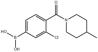 (3-chloro-4-(4-Methylpiperidine-1-carbonyl)phenyl)boronic acid Struktur