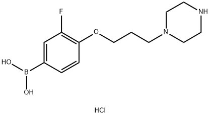 (3-フルオロ-4-(3-(ピペラジン-1-イル)プロポキシ)フェニル)ボロン酸塩酸塩 化学構造式