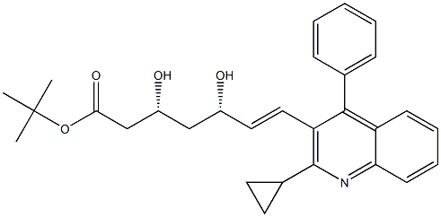 (3R,5S,6E)-7-(2-Cyclopropyl-4-phenyl-3-quinolinyl)-3,5-dihydroxy-6-heptenoic Acid tert-Butyl Ester 结构式