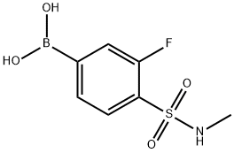 (3-フルオロ-4-(N-メチルスルファモイル)フェニル)ボロン酸 化学構造式