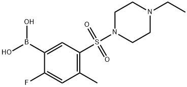 (5-((4-ethylpiperazin-1-yl)sulfonyl)-2-fluoro-4-methylphenyl)boronic acid Struktur