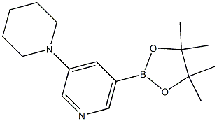 3-(哌啶-1-基)-5-(4,4,5,5-四甲基-1,3,2-二氧杂环戊硼烷-2-基)吡啶, , 结构式