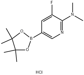 2-(N,N-ジメチルアミノ)-3-フルオロピリジン-5-ボロン酸ピナコールエステル塩酸塩 化学構造式
