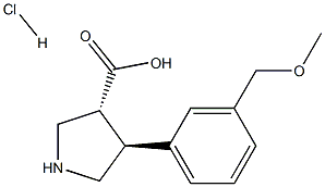 (+/-)-trans-4-(3-MethoxyMethyl-phenyl)-pyrrolidine-3-carboxylic acid-HCl Struktur