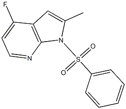 1-(Phenylsulphonyl)-4-fluoro-2-Methyl-7-azaindole 化学構造式