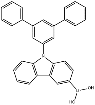 (9-([1,1':3',1''-terphenyl]-5'-yl)-9H-carbazol-3-yl)boronic acid 化学構造式