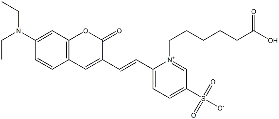 (E)-1-(5-Carboxypentyl)-6-(2-(7-(diethylaMino)-2-oxo-2H-chroMen-3-yl)vinyl)pyridiniuM-3-sulfonate Structure