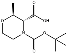 (2S,3R)-4-Boc-2-MethylMorpholine-3-carboxylic acid Structure