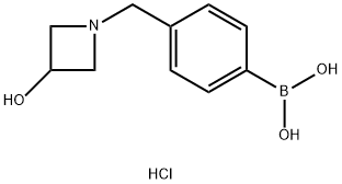 4-[(3-Hydroxy-1-azetidinyl)Methyl]phenylboronic Acid Hydrochloride Structure