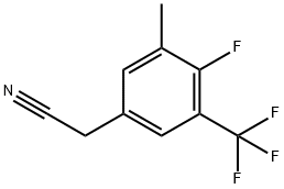 4-氟-3-甲基-5-(三氟甲基)苯基乙腈 结构式