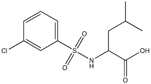 N-(3-氯苯磺酰基)-DL-亮氨酸,96%, , 结构式