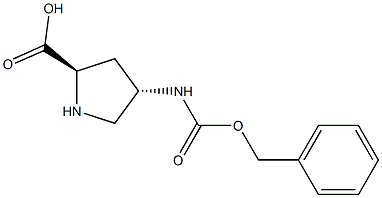 (2R,4S)-4-CBZ-aMino Pyrrolidine-2-carboxylic acid 化学構造式