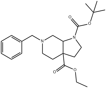 ETHYL 4-BENZYL-7-Boc-4,7-DIAZABICYCLO[4,3,0]NONANE-1-CARBOXYLATE Struktur