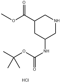 Methyl 5-(tert-butoxycarbonylaMino)piperidine-3-carboxylate hydrochloride Struktur