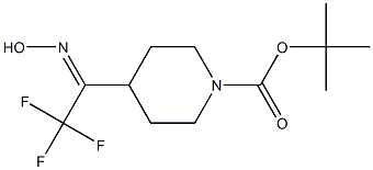 tert-butyl 4-(2,2,2-trifluoro-1-(hydroxyiMino)ethyl)piperidine-1-carboxylate Struktur
