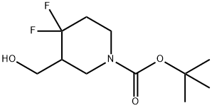4,4-ジフルオロ-3-(ヒドロキシメチル)ピペリジン-1-カルボン酸TERT-ブチル 化学構造式