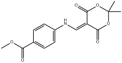 4-(((2,2-二甲基-4,6-二氧代-1,3-二氧杂N-5-亚基)甲基)氨基)苯甲酸甲酯, 230631-82-0, 结构式