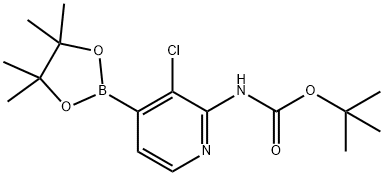 叔-丁基 (3-CHLORO-4-(4,4,5,5-TETRAMETHYL-1,3,2-DIOXABOROLAN-2-YL)PYRIDIN-2-YL)氨基甲酸酯 结构式