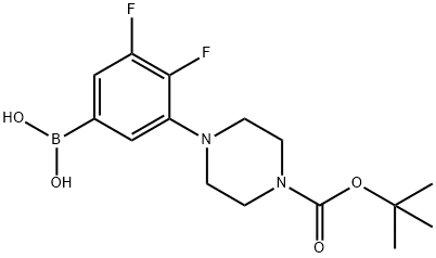 (3-(4-(tert-butoxycarbonyl)piperazin-1-yl)-4,5-difluorophenyl)boronic acid Structure