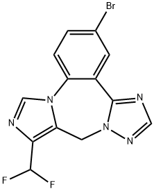 3-broMo-10-(difluoroMethyl)-9H-benzo[f]iMidazo[1,5-a][1,2,4]triazolo[1,5-d][1,4]diazepine Structure