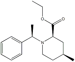 (2R,4S)-Ethyl 4-Methyl-1-((R)-1-phenylethyl)piperidine-2-carboxylate Structure