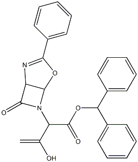 3-Hydroxy-2-(7-oxo-3-phenyl-4-oxa-2,6-diazabicyclo[3.2.0]hept-2-en-6-yl)but-3-enoic Acid Benzhydryl Ester Structure