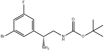 (R)-tert-butyl (2-aMino-2-(3-broMo-5-fluorophenyl)ethyl)carbaMate Structure