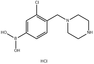(3-クロロ-4-(ピペラジン-1-イルメチル)フェニル)ボロン酸塩酸塩 化学構造式