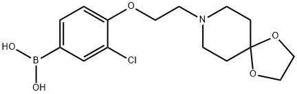 (4-(2-(1,4-二氧杂-8-氮杂螺[4.5]癸烷-8-基)乙氧基)-3-氯苯基)硼酸, 1704080-55-6, 结构式