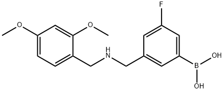 (3-(((2,4-diMethoxybenzyl)aMino)Methyl)-5-fluorophenyl)boronic acid Struktur