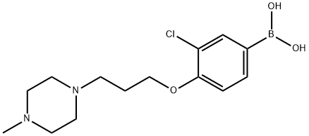 (3-クロロ-4-(3-(4-メチルピペラジン-1-イル)プロポキシ)フェニル)ボロン酸 化学構造式