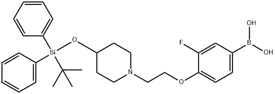 (4-(2-(4-((TERT-BUTYLDIPHENYLSILYL)OXY)PIPERIDIN-1-YL)ETHOXY)-3-FLUOROPHENYL)BORONIC ACID,1704082-87-0,结构式