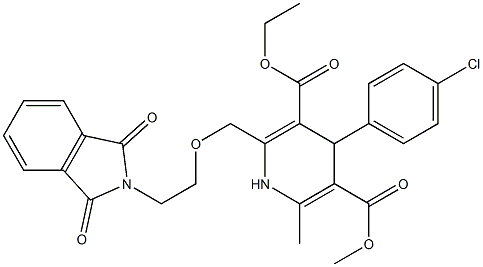 3-ethyl 5-Methyl 4-(4-chlorophenyl)-2-((2-(1,3-dioxoisoindolin-2-yl)ethoxy)Methyl)-6-Methyl-1,4-dihydropyridine-3,5-dicarboxylate Struktur