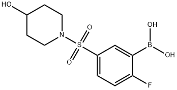 (2-fluoro-5-((4-hydroxypiperidin-1-yl)sulfonyl)phenyl)boronic acid Struktur