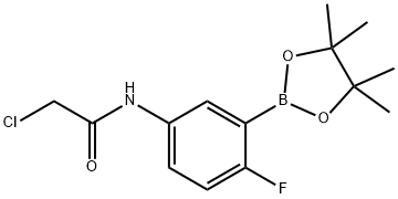 2-chloro-N-(4-fluoro-3-(4,4,5,5-tetramethyl-1,3,2-dioxaborolan-2-yl)phenyl)acetamide Struktur