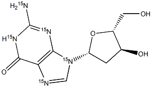 2-脱氧鸟苷-15N5,,结构式