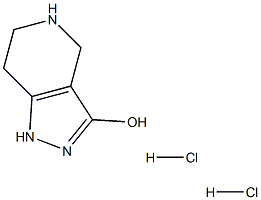 4,5,6,7-Tetrahydro-1H-pyrazolo[4,3-c]pyridin-3-ol dihydrochloride 化学構造式