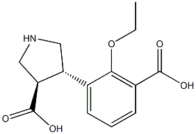 (+/-)-trans-4-(2-ethoxycarboxy-phenyl)-pyrrolidine-3-carboxylic acid,,结构式