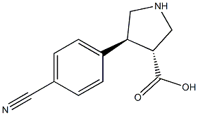 (+/-)-trans-4-(4-cyano-phenyl)-pyrrolidine-3-carboxylic acid Structure