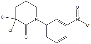 3,3-二氯-1-(3-硝基苯基)哌啶-2-酮,,结构式