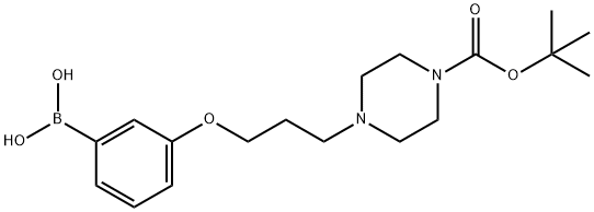 (3-(3-(4-(叔-丁氧基羰基)哌嗪-1-基)丙氧基)苯基)硼酸 结构式