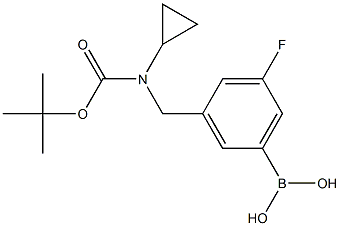 3-((叔-丁氧基羰基(环丙基)氨基)甲基)-5-氟苯基硼酸 结构式