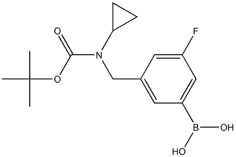 (3-(((tert-butoxycarbonyl)(cyclopropyl)aMino)Methyl)-5-fluorophenyl)boronic acid Structure