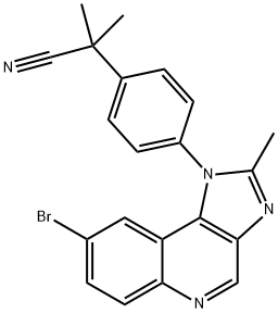 2-[4-(8-BroMo-2-Methyl-iMidazo[4,5-c]quinolin-1-yl)-phenyl]-2-Methyl-propionitrile|NVP-BAG956中间体