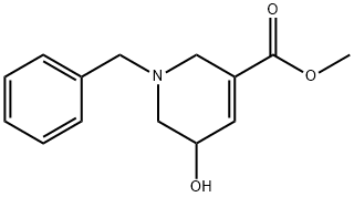 Methyl 1-benzyl-5-hydroxy-1,2,5,6-tetrahydropyridine-3-carboxylate 化学構造式