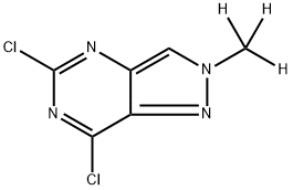 5,7-ジクロロ-2-メチル-2H-ピラゾロ[4,3-d]ピリミジン 化学構造式