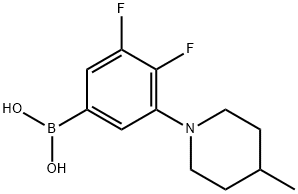(3,4-二氟-5-(4-甲基哌啶-1-基)苯基)硼酸, 1704067-16-2, 结构式