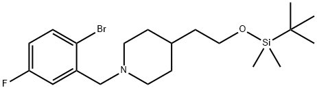 1-(2-溴-5-氟苯甲基)-4-(2-((叔-丁基二甲基甲硅烷基)氧代)乙基)哌啶,1704065-55-3,结构式