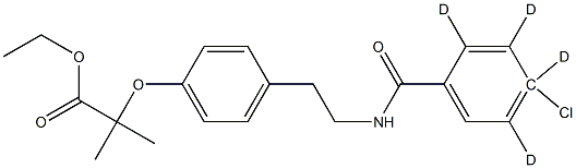 Ethyl 2-(4-(2-(4-chlorobenz-d4-aMido)ethyl)phenoxy)-2-Methylpropanoate Struktur