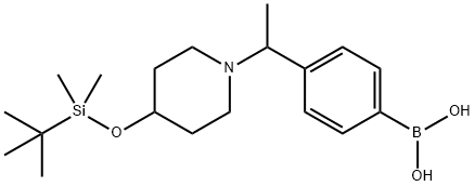 (4-(1-(4-((tert-butyldiMethylsilyl)oxy)piperidin-1-yl)ethyl)phenyl)boronic acid Structure